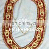 MASONIC REGALIA SHRINER GOLD FINISH METAL CHAIN COLLAR RED VELVET thumbnail-3