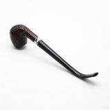 245mm Length Wooden Resin Medium Tobacco Pipe With Small Black Carving Head for Smoking thumbnail-2