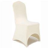 Ivory Arch Front Stretch Spandex Banquet Chair Cover for Wedding Party Dining Banquet Event thumbnail-1