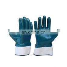 Oil Resistant Safety Cuff Cotton Jersey Shell Blue Nitrile Heavy Duty Gloves thumbnail-1
