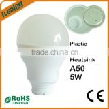Plastic+Aluminum 5W E27 A50 Heatsink for LED