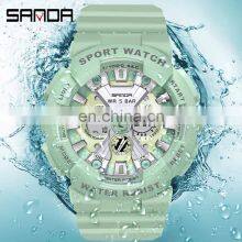 SANDA 6068 Women's Watches Multifunction Military Quartz Digital Wristwatch Casual Clock Watches Digitals thumbnail-2