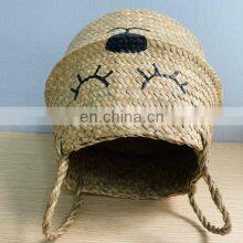 Sleepy Bear Set Seagrass Belly Basket Plant Holder Storage Basket Decor Home High Quality thumbnail-3