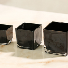 Hand Made Wedding Home Decoration Modern Luxurious Electroplate Mirror Gold Silver White Black Colored Square Glass Vase thumbnail-3