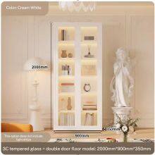 Combination Metal Glass Storage Cabinet With Long Rainbow Glass & Durable Steel Plate | Double Door Design for Retail Store Display thumbnail-3