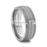 6mm Or 8mm Striped Feathered Or Zebra Pattern Tungsten Ring, New Design Tungsten Ring Wholesale
