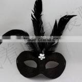 In Stock 7colors New Venetian Mask Beautiful Design Feather Mask Purple Feather Masquerade Mask thumbnail-2
