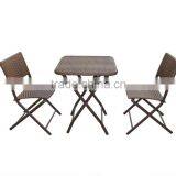 Outdoor Folding Patio Furniture Wicker/rattan Bistro Set in Antique Copper HYT3367 thumbnail-1