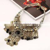 Foreign Trade Fashion Long Luxury Coin Tassel Exaggerated Gem Necklace thumbnail-2
