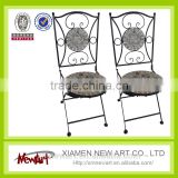 Cheap Mosaic outdoor garden chair metal garden chair