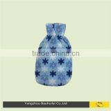 British standard blue flower fleece hot water bottle cover