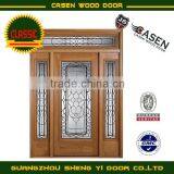 Exterior Fiberglass Wooden Door With Side Lites Quality Choice thumbnail-1