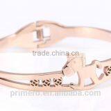 Custom Jewelry 316l Titanium Steel Rose Gold Plated Charm Bracelets Horse Bangles thumbnail-4
