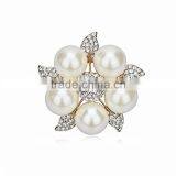 Pearl Rhinestone Initial Brooches