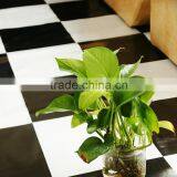 Hot sell PVC floor covering/simple & elegent black and white block plastic flooring/ vinyl roll