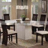 Latest Stainless Marble Top Table Cushion Solid Wood Chair for Restaurant thumbnail-2