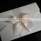 Ivory Double Pocket Fold Ribbon and Brooch Wedding Invitation Card