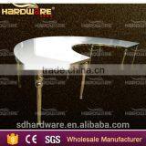 Gold Stainless Steel MDF Half Moon S Shape C Shape Wedding Table Quality Choice
