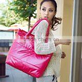 2016 new fashion purple nylon down tote bag.women bag brand ,handbag