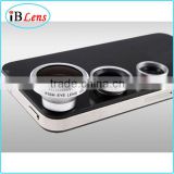 Magnetic 3 in 1(fisheye+wide angle+marco) camera lens for Mobile phone