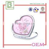 High Quality Cute Pink Polished Metal Pocket Mirror Cheap Wholesale thumbnail-1