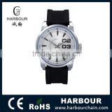 Stainelss Steel Back Rubber Band Fashion Quartz Mens Watch