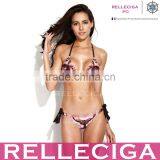 RELLECIGA Digital Animal Print Series - Special Position Printing and CuttingTriangle Top Bikini Set With Leopard Pattern