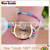 New Design Colorful Braid Rope Geneva Elephant Watch Weave Chain Bracelet Watch thumbnail-6