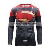 China Manufacturer Wholesale Men's Compression t Shirt Body Slim 3d Fiction Animal Color Tee Shirt Superman Clothing thumbnail-2