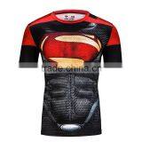 Avengers Captain America/Spiderman/Bat Man Justice Superhero Clothing Apparel Men's Sports Running Tights Slim 3D Printing Shirt thumbnail-2