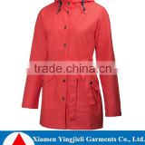 Sexy red girls pvc rain coat,rain coat fashion for women
