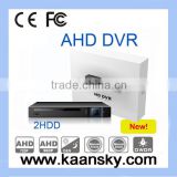 2015 KAANSKY New product hot sale h.264 P2P 4ch ahd dvr 1080p ahd dvr with 2HDD