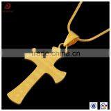 ATHENAA Jewelry 18K Gold Color Jesus Cross Pendant for Women Religious Jewelry thumbnail-1