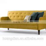 Wholesale Very Cheap Price Furniture for Living Room Yellow Velvet Fabric 3 Seater Sofa thumbnail-1