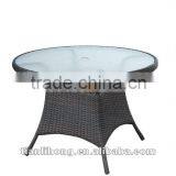 Cheap Glass Top Rattan/wicker Dining Table