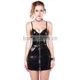 High Quality In-stock Items Push Up Pvc Camisole Sexy Short Dress Leather Corset thumbnail-1