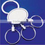 Keychain Promotional 2 Rings Squre Shaped Blank Metal Key Holder Keyrings