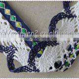 Hot Fashion Black / White Colors Scalloped Shaped Cotton Trims, Jacquard Ribbon With Cotton Lace thumbnail-4