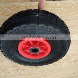 Hot Sale Durable Red Plastic Rim 10"x3.50-4 PU Wheel thumbnail-2
