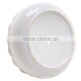 7 Inch Round Ceramic Flower Succulent Planter Pot With Scalloped Edge, White thumbnail-2