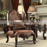 2017 Fancy Top Grain Genuine Leather Living Room Furniture Sofa Set/Spanish Style Hand Carved Living Room Sofa (MOQ=1 Set) thumbnail-3