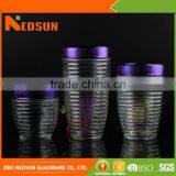 Home Goods Customized Storage Glass Jar With Purple Lid thumbnail-1