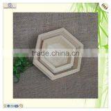 Individual Hexagon Wood Storage Picnic Tray Hamper thumbnail-3