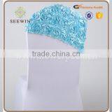 Cheap Wedding Banquet Rosette Chair Head Cover Ruffle Chair Sash thumbnail-3