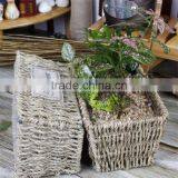 Handmade Decorate Wicker Flower Basket thumbnail-5