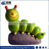 Attractive Welcome green worm and insect garden sign Statue