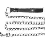 Durable Dog Choke Chain Pet Leash With Leather Leash,High Quality Dog Leash Choke Chain And Metal Chain Pet Leash thumbnail-2