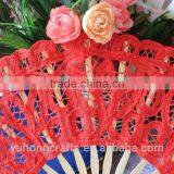 Chinese Bamboo Lace Fan thumbnail-2