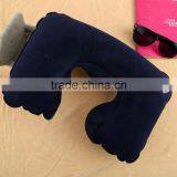 Portable Folding Travel Air Pillow Inflatable U Shape Neck Blow Up Cushion PVC Flocking Outdoor Office Plane Hotel Hot thumbnail-3