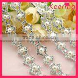 Bridal Crystal Rhinestone Close Chain Clear Trim WRC-136 thumbnail-2